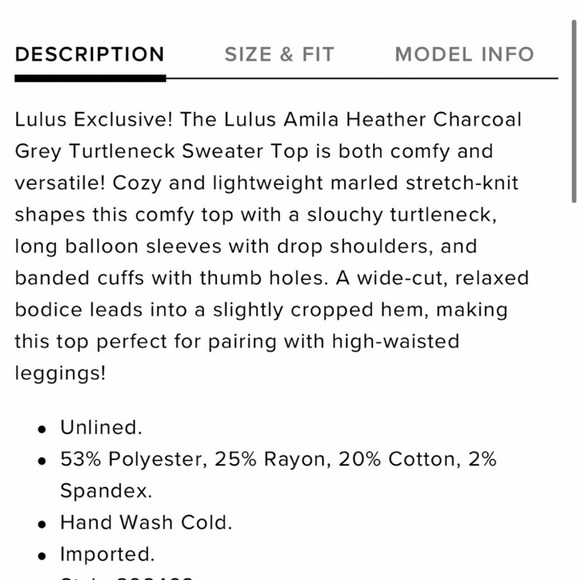 Lulus grey turtleneck top - Picture 8 of 8